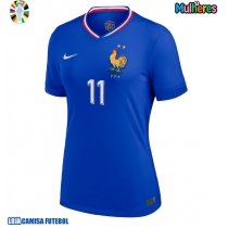 Camisa de Futebol França Ousmane Dembele #11 Equipamento Principal Mulheres Europeu 2024 Manga Curta